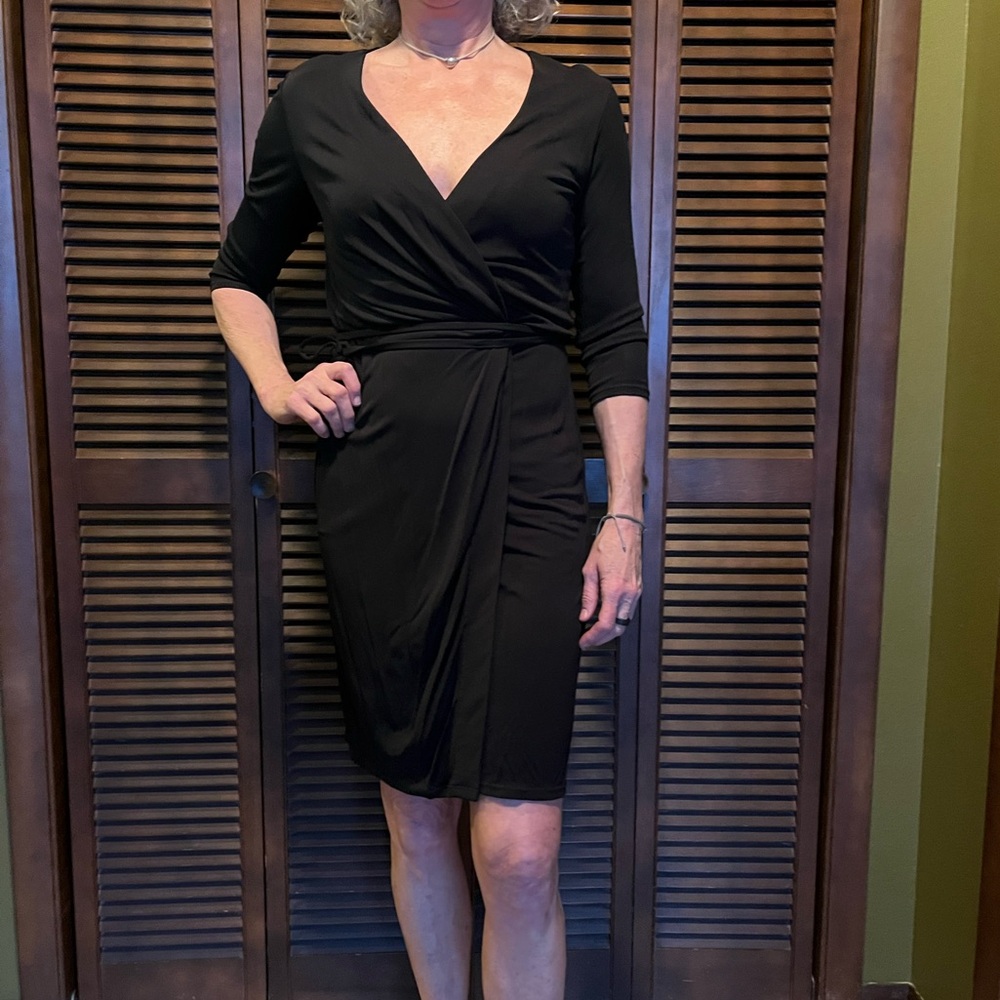 Saks Fifth Avenue Black Wrap Dress